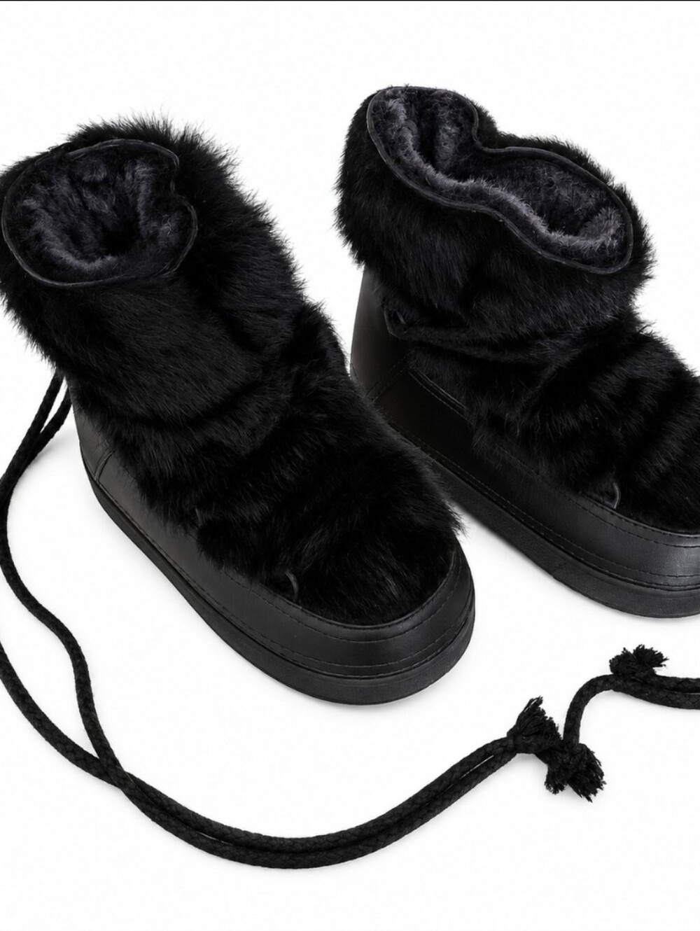 IKKII Black Faux Fur Winter Boots Size 38 Women's